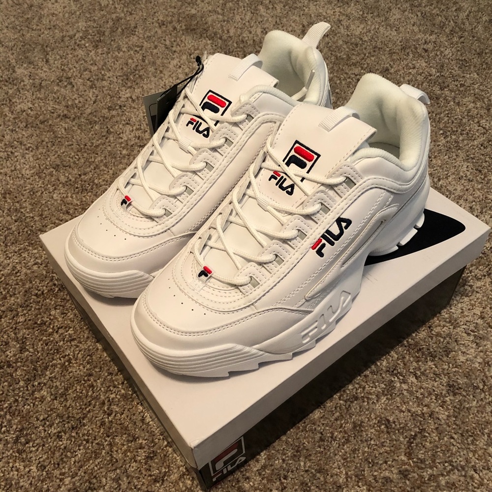 Fila Disruptor 2 White Navy Red - Brand New